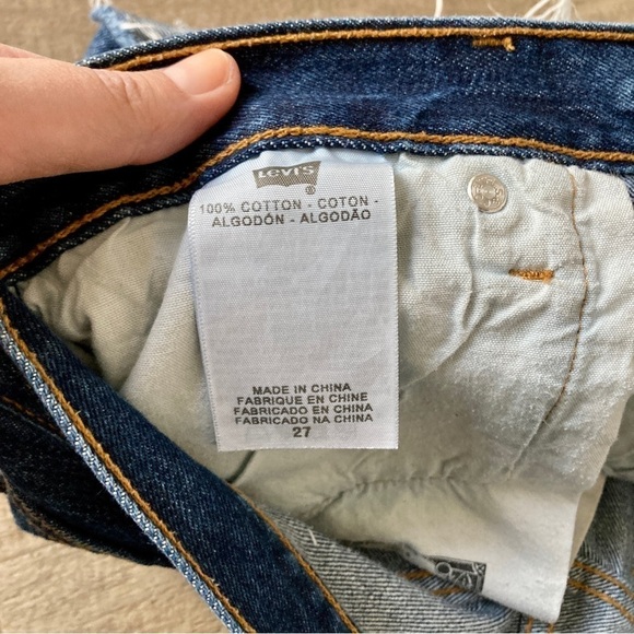 Levi's 501 Button Fly Cutoff Denim Jean Shorts Cheeky EB - Picture 5 of 14